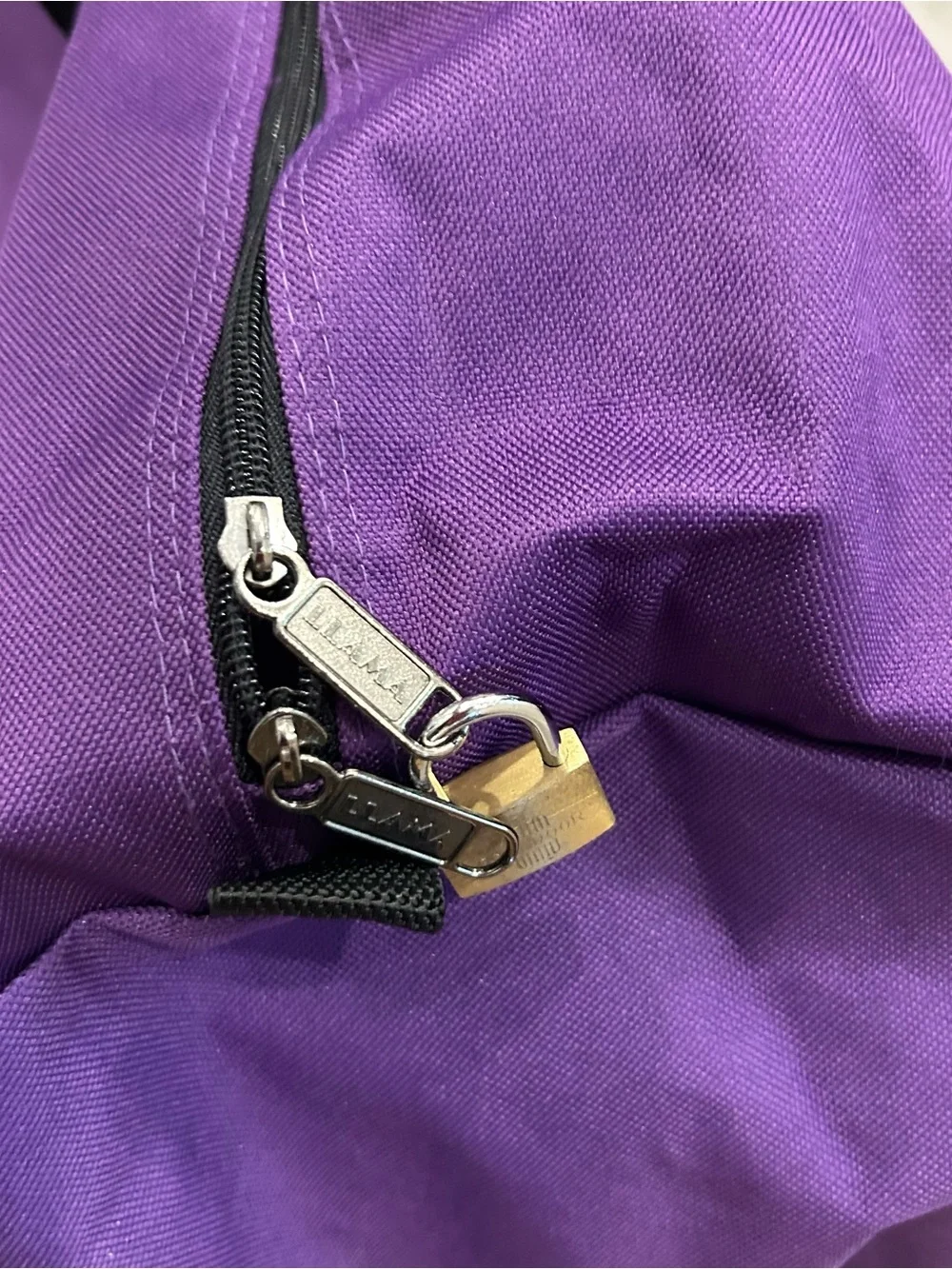 Vtg Llama Locomotor XXL Purple Duffle Bag 34” Travel Sports Equipment Gear Bag